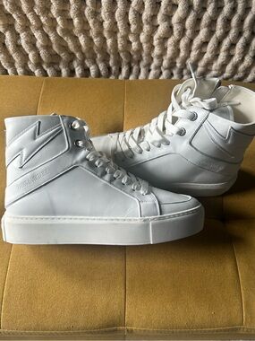 Zadig & Voltaire White Leather High-Top Sneakers